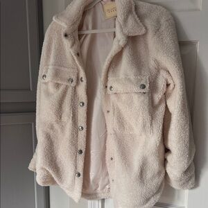 Blank NYC Cream Teddy Shacket